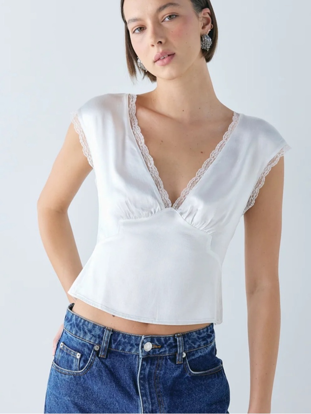 VRG GRL Vintage Lover Tie Back Top - White